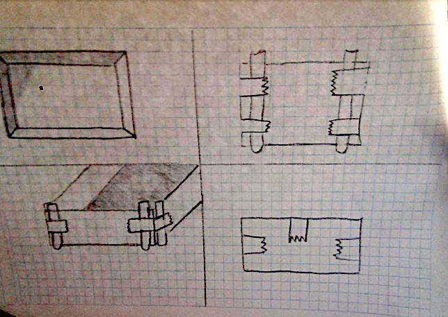 Student Newspaper Water Tank Sketches Top, Front, and Side Views