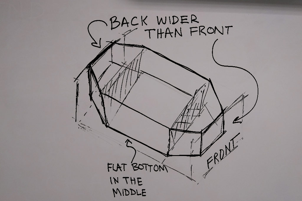 Engineering Design Process Example - Watercraft Hexagon Sketch with No Color