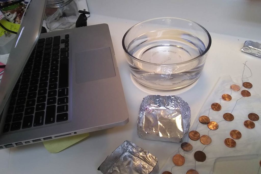 Aluminum Watercraft Prototypes - Physical Test Set Up with MacBook Pro