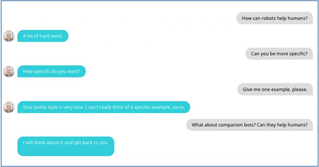 Chat example with Mitsuku/Kuki.